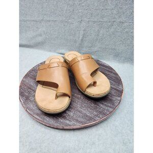 Vionic Cindy Sandal Womens Tan Leather Slide Sandals With Cork Sole Size 5